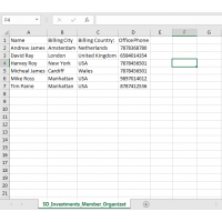 Data Export in Excel Format