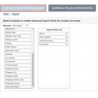 Manage ListView Fields Configuration for Export