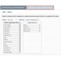 Manage SubPanel Fields Configuration for  Export