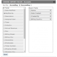 Choose Fields to be Exported