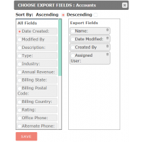 Choose Fields to be Exported