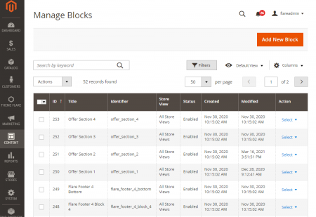Manage Blocks