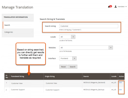 magento 2 multi language demo Search Strings and Translate