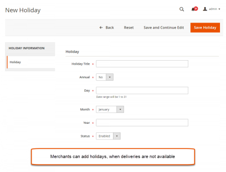 Manage Holidays