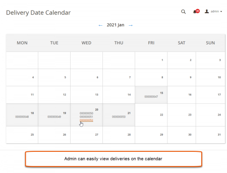 Delivery Calendar