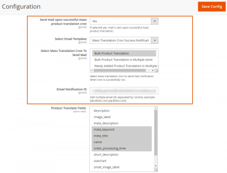 magento 2 language translation Send Email Notifications