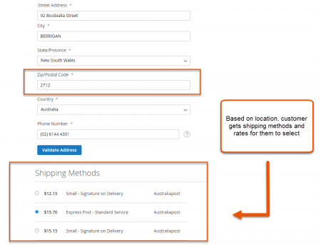 magento 2 australia post shipping extension Front End