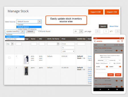 magento 2 inventory management Manage Product Stock