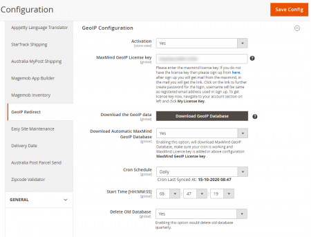 magento 2 geoip redirect Manage Configurations