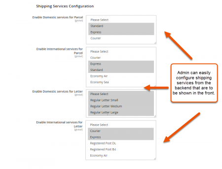 australia post shipping extension Multiple Shipping services