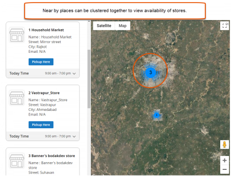 magento 2 store pickup Map Clustering
