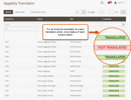 magento 2 language extension View Product Translation Status