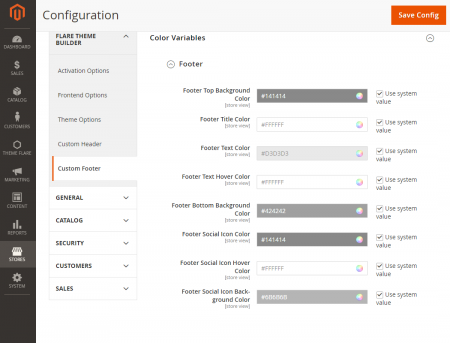 Custom Footer