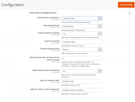 FrontEnd Configurations
