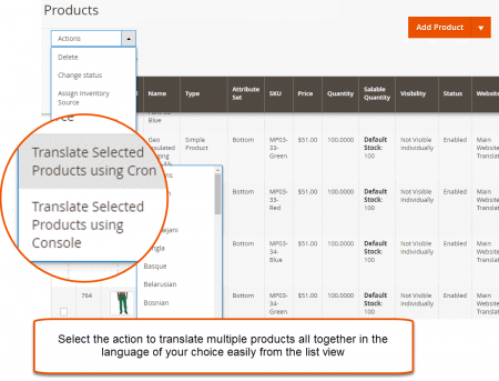magento 2 change language frontend Translate Bulk Products