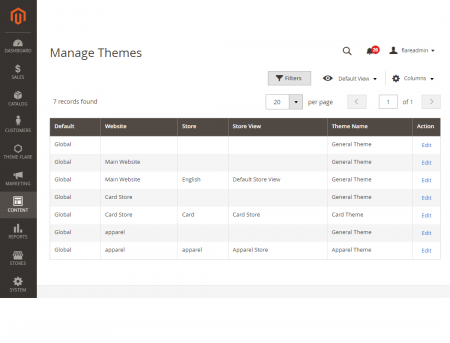 Manage Themes