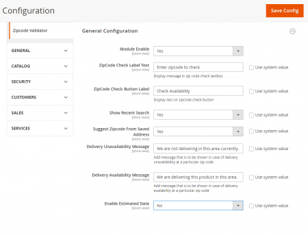 zipcode validator Configurations