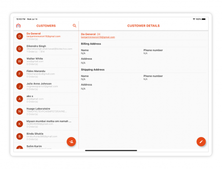 magento 2 store manager Customers Listing