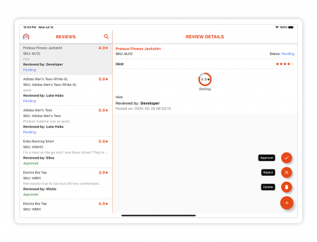 magento 2 admin mobile appView and Manage Reviews