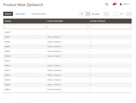 magento 2 zip code validation Product Wise Search