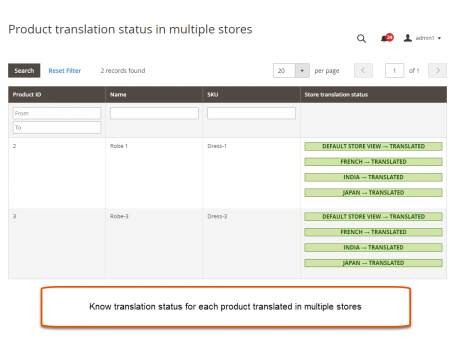magento 2 language translation Status Details