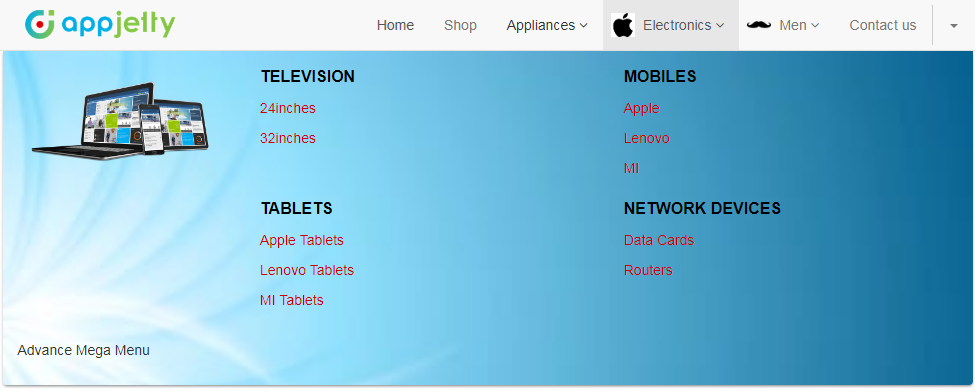 odoo multiple columns mega menu apps