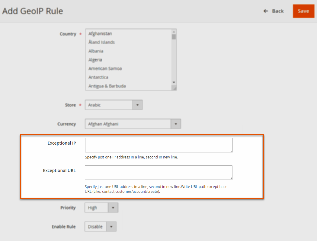 magento 2 geolocation store switcher Restrict Redirects by IPs or URLs