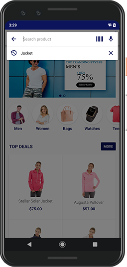 magento 2 mobile application Voice and Barcode Search